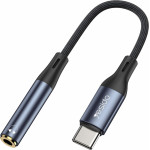 Yesido - Audio Cable Adapter - Type-C To Jack 3.5mm, Nylon, Aluminum Alloy, 15cm - Black - (YAU38)