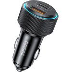 Yesido - Car Charger (Y60) - Cable Type-C To Lightning Included, Lightning/USB-A/USB-C Ports, 38W, Fast Charging - Black
