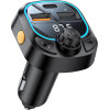 Yesido - Car Charger (Y70) - With Fm Transmitter, Dual-Port USB-C + USB-A, Bluetooth 5.3, 15W - Black