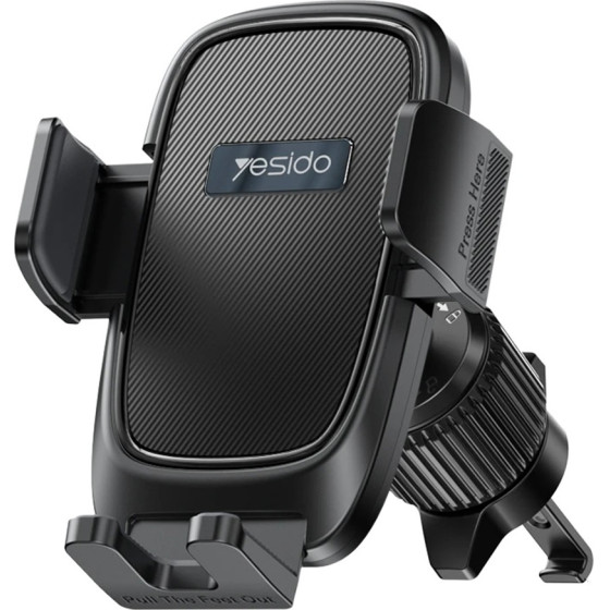 Yesido - Car Holder - For Air Vent, Balanced Three-Point, 4.7-7.2iNch Phones - Black - (C241)