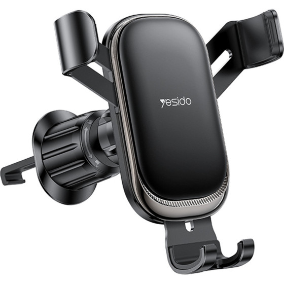 Yesido - Car Holder - For Air Vent, Mechanical Tight Lock, 360�, Transversal Gravity Mount, 4.7-7.2iNch Phone - Black - (C247)