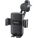 Yesido - Car Holder - For Air Vent, With Auto Extending Clip By Switch Button, Telescopic Arm - Black - (C242)