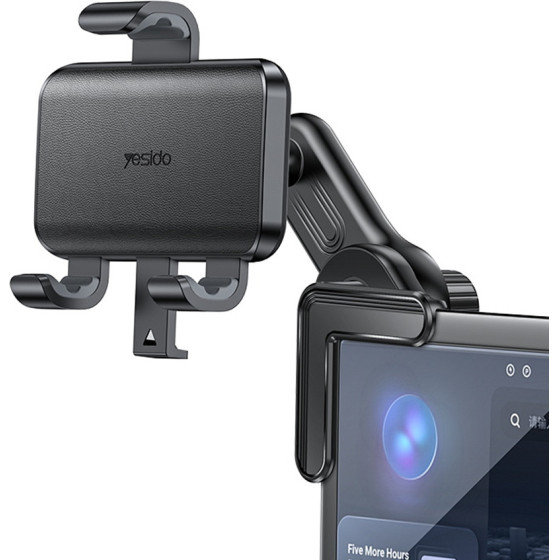 Yesido - Car Holder - For Computer Screen Corner, 360�, Snap-On Press Clip, Non-Slip, 4.7 - 6.8iNch Phone - Black - (C250)