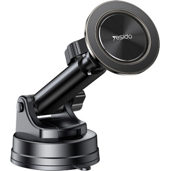Yesido - Car Holder - For Dashboard, Star Ring Magnetic Design, 360, 15W, Zinc Alloy - Black - (C179)