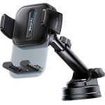 Yesido - Car Holder - For Dashboard/Windshield, 360�, Anti-slip, Transparent Panel, Telescopic Arm, Auto Clip - Black - (C261)