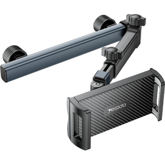 Yesido - Car Holder - For Headrest, 360, Telescopic, Extra Wide Clamping Arm, 4.7 - 13iNch Devices - Black - (C294)