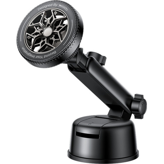 Yesido - Car Holder - Magnetic N52, For Dashboard, 360 Base, Telescopic Clamp Arm, Unique Design, 4.7-7.2 Inch - Black - (C266)