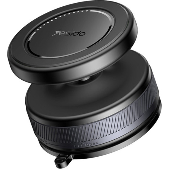 Yesido - Car Holder - Magnetic Vacuum Suction Cup, For Dashboard, 360, 16N, Universal - Black - (C227)
