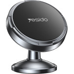 Yesido - Car Holder - Magnetic, For Dashboard, 360, Universal, Zinc Alloy - Black - (C215)