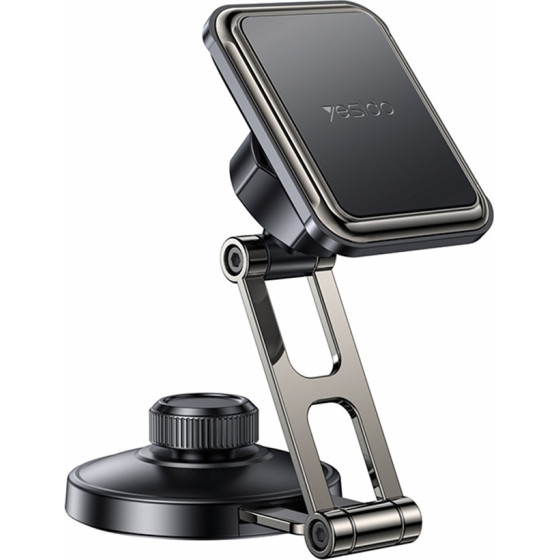 Yesido - Car Holder - Magnetic, For Dashboard/Windshield, 360�, Folding Clamp Arm, Zinc Alloy - Black - (C264)