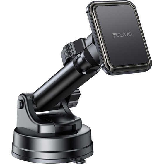 Yesido - Car Holder - Magnetic, For Dashboard/Windshield, 360�, Telescopic Clamp Arm, Universal - Black - (C263)