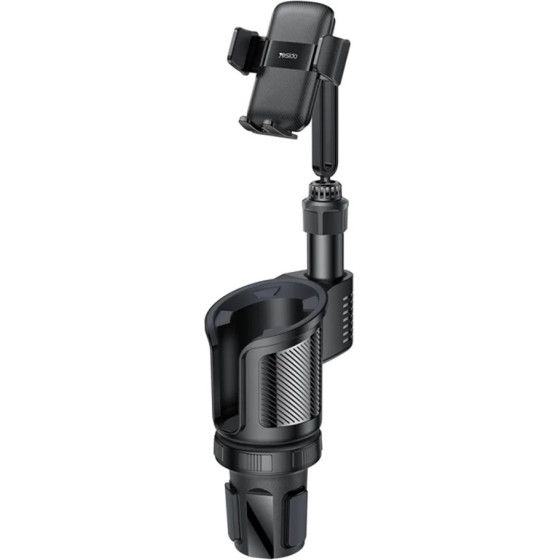 Yesido - Car Holder 2in1 - Cup Storage And Phone Mount, Flexible Viewing Angles, For 4.7 To 7.2iNches Phones - Black - (C273)