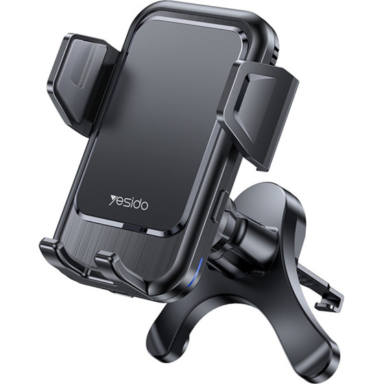 Yesido - Car Holder With Wireless Charging - For Air Vent, Automatic Clip, Smart Induction, 15W, 4.7 - 6.8iNch - Black - (C312)