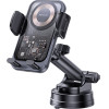 Yesido - Car Holder With Wireless Charging - For Dasboard, Electric Lock, Transparent Design, Smart Chip, 15W - Black - (C307)