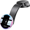 Yesido - Car Holder With Wireless Charging - For Dashboard/Windshield, Led Indicator, Bendable Clamp Arm, 15W - Black - (C292)
