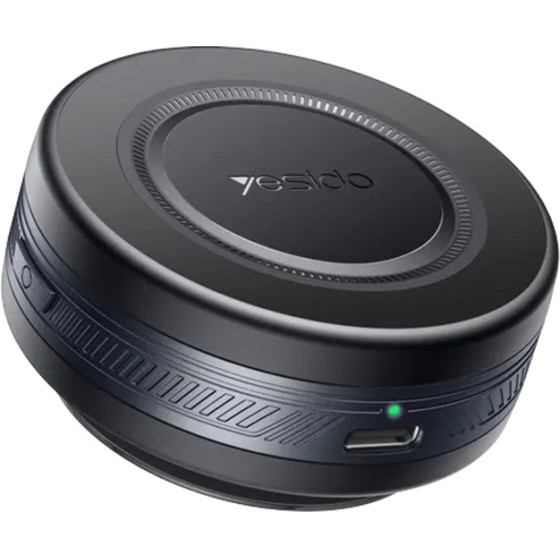 Yesido - Car Holder With Wireless Charging - For Display, Electric Vacuum Lock, Magsafe Support, USB-C, Small - Black - (C223)