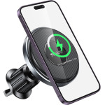 Yesido - Car Holder With Wireless Charging - For Windshield, 360�, Intelligent Identification, 15W - Black - (C190)