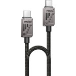 Yesido - Data Cable (CA196) - Type-C To Type-C, Fast Charging, 480Mbps, PD60W, Carplay Compatible, Zinc Alloy, 1.2m - Black