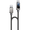 Yesido - Data Cable - Super Fast Charging, With Digital Display, Type-C To Type-C, 100W, 5A, 480Mbps, 1.2m - Black - (CA179)
