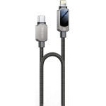 Yesido - Data Cable - Super Fast Charging, With Digital Display, Type-C To Type-C, 27W, 3A, 480Mbps, 1.2m - Black - (CA180)