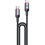 Yesido - Data Cable - Type-C To Type-C, Fast Charging, 480Mbps, 240W, 48V/5A, E-Mark Chip, Nylon Braided, 2m - Black - (CA186)