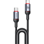 Yesido - Data Cable - Type-C To Type-C, Fast Charging, 60W, 3A, 480Mbps, Aluminum Alloy, 1.2m - Black - (CA181)