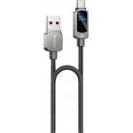Yesido - Data Cable - With Led Power Display, Usb To Type-C, Fast Charge, 66W, 5A, 480Mbps, 1.2m - Black - (CA128C)