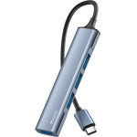 Yesido - Docking Station 4in1 (HB17) - Type-C To 1x USB3.0, 3x USB2.0, Plug&Play, 5Gbps, Aluminum Alloy - Gray