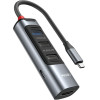 Yesido - Docking Station 5in1 - Type-C To 3x USB, USB-C, HDMI, PD100W, Fast Charge, 4K@30Hz, 5GBps - Gray - (HB22)