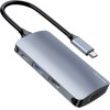 Yesido - Docking Station 7in1 (HB16) - Type-C To 1x USB3.0, 2x USB2.0, TF/Sd Card, 1x VGA, 1x Type-C, 5Gbps, PD100W - Gray