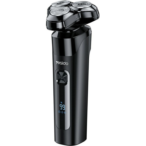 Yesido - Electric Shaver Razor - With 3 Floating Cutter Heads, Led Power Display, USB, 9500RPM, 600mAh - Black - (MG05)