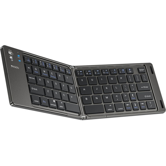Yesido - Foldable Keyboard - Type-C, 150mAh, Bluetooth 5.0, Compact Design, Ultra-Thin - Black - (KB27)