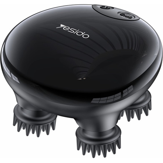 Yesido - Handheld Head Massager - With 4 Gear Head Scratcher, Electrical Muscle Stimulation, 1200mAh, 3200RPm - Black - (MG04)
