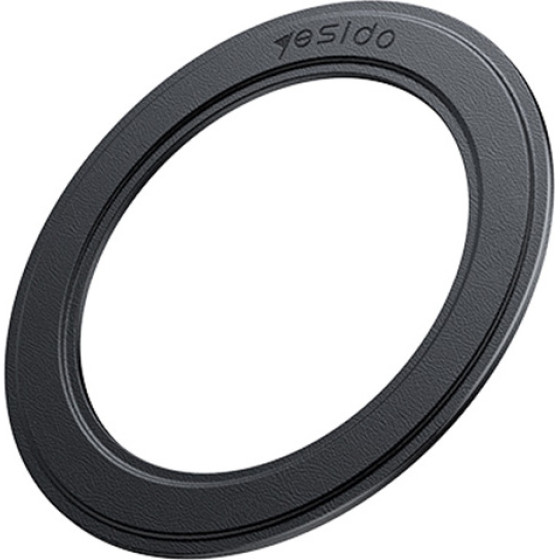 Yesido - Magsafe Adapter - Metal Plate, Round Shape, Leather Pattern, Universal - Black - (C208)
