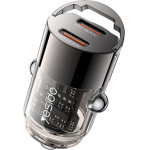 Yesido - Mini Car Charger (Y69) - Dual-Port Type-C, PD30W, Aluminum Alloy, Fast Charging - Black