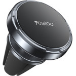 Yesido - Mini Car Holder - Magnetic, For Air Vent, Free Rotation, Zinc Alloy, Non-slip, Universal - Black - (C214)