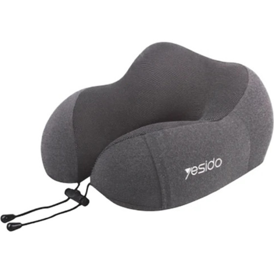 Yesido - Neck Pillow - Knitted Fabric, Memory Foam Pillow Core, Ergonomic Design - Grey - (MG17)