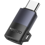Yesido - Otg Adapter - Lightning To Type-C, 60W, Fast Charging, 480Mpb/s, Aluminum Alloy, Plug&Play - Grey - (GS28)