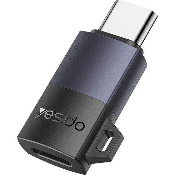 Yesido - Otg Adapter - Lightning To Type-C, 60W, Fast Charging, 480Mpb/s, Aluminum Alloy, Plug&Play - Grey - (GS28)