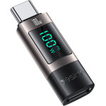 Yesido - Otg Adapter - Type-C To Type-C, Power Real-Time Display, 100W, 5A, Plug&Play - Grey - (GS24)