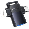 Yesido - Otg Adapter - USB3.0 To Lightning, Type-C, Aluminum Alloy, Mini Design - Grey - (GS35)