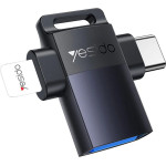 Yesido - Otg Adapter - USB3.0 To Lightning, Type-C, Aluminum Alloy, Mini Design - Grey - (GS35)