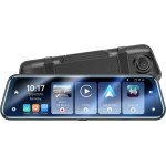 Yesido - Rearview Mirror With Dash Cam - Carplay, Android Auto, AirPlay, BT5.2, Adjustable Camera - Black - (KM24)