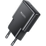 Yesido - Wall Charger - GaN, Fast Charge, Ultra-Slim, Smart Chip, Type-C, PD30W, 5V/3A - Black - (YC74)