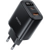Yesido - Wall Charger - With Digital Display, Quick Charge, For Phone, Tablet, USB, Type-C, 20W - Black - (YC68)