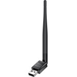 Yesido - Wi-Fi Adapter - With External Antenna, WiFi4, USB2.0, 150Mbps, Plug&Play - Black - (WP11)