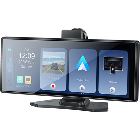 Yesido - Wireless Car Stereo - Dual Hd Camera, Plug&Play, CarPlay, Android Auto, Airplay - Black - (KM19)