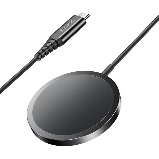 Yesido - Wireless Charging Station - For iPhone, Fast Charging, N52 Magnets, Strong Adsorption, 15W, Type-C - Black - (DS21)
