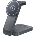 Yesido - Wireless Charging Station - Magnetic, For Phone, Watch, Earbuds, Foldable, Stand, Night Light, 15W - Grey - (DS26)
