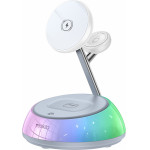 Yesido - Wireless Charging Station 3in1 - For iPhone, Apple Watch, AirPods, Magnetic Grip, Rgb Lighting, 15W - White - (DS31)